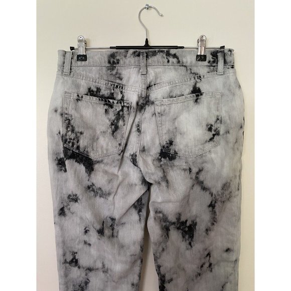 J Brand Aubrey Ankle Jeans Dark Sonic Women's Size 28 Black White Acid Wash Crop - Picture 6 of 12